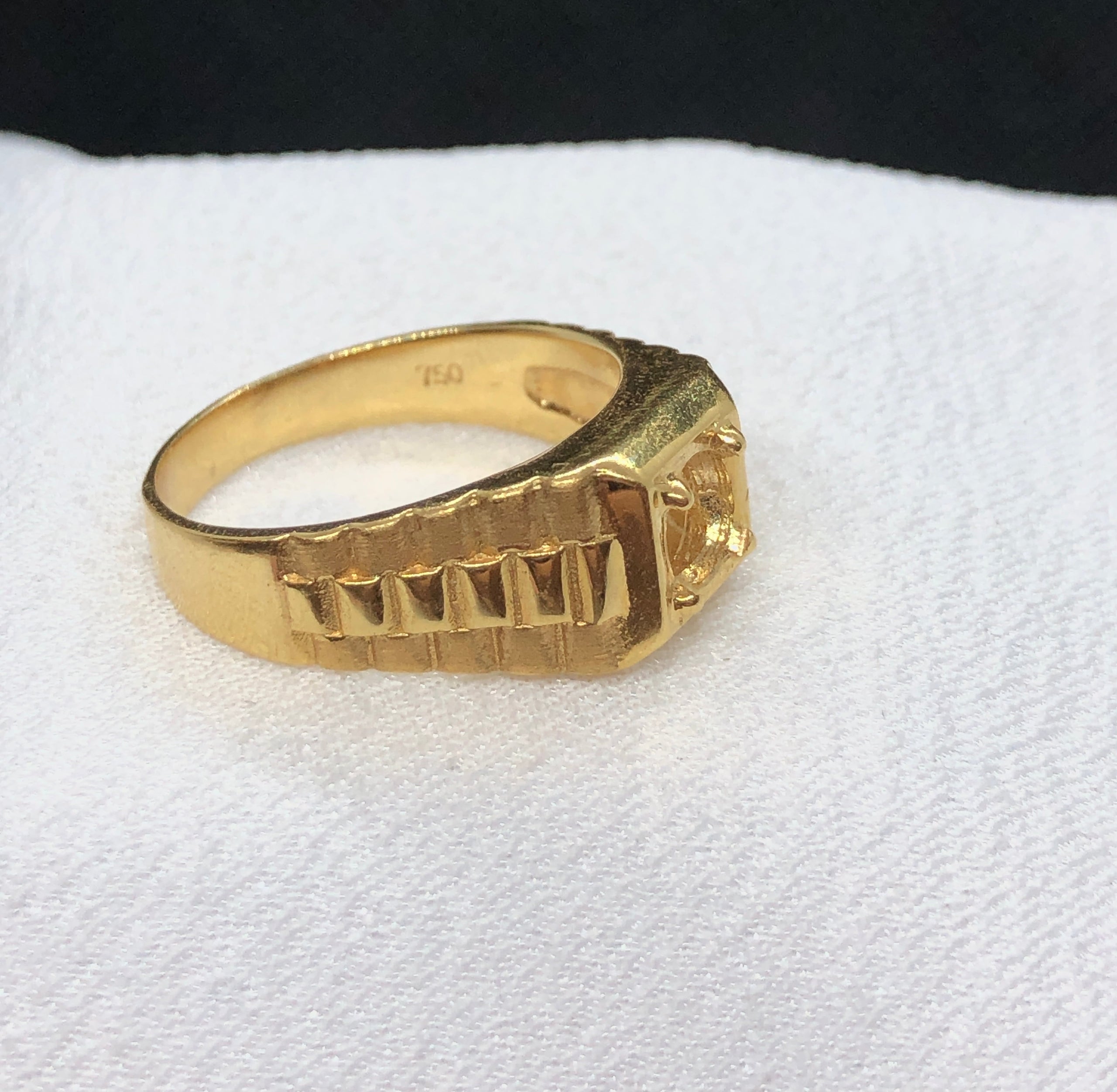 18K Yellow Gold Men s Rolex Link Ring Setting RS02 0613